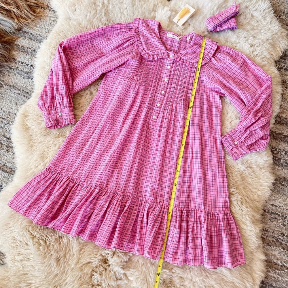 💋SOLD💋✨🎪🌷DÔEN ‘ Madge’ Rosy St Germain Plaid Organic Cotton Nightgown Dress - Picture 10 of 15